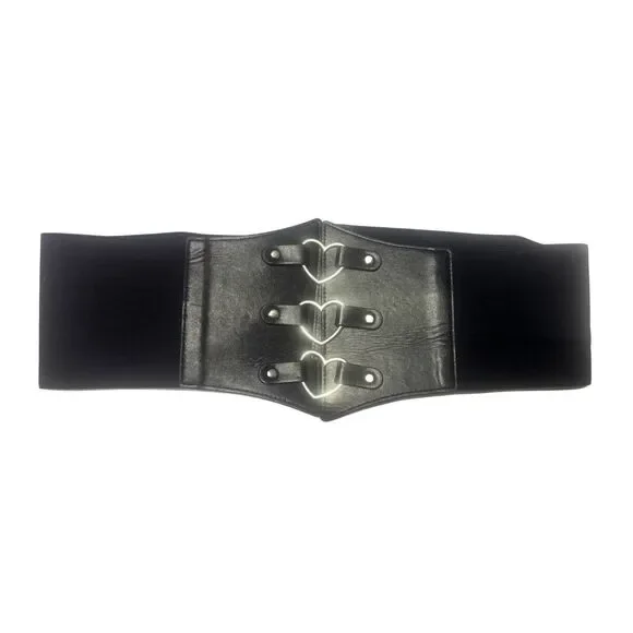 Hot Topic Size 2X 3X Alt Goth Punk Emo Heart Hardware Underbust Corset Belt - Picture 2 of 5